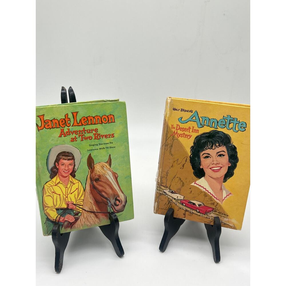 Vintage Lot 2 Hardcover Books Janet Lennon Disney Annette Desert Inn Mystery